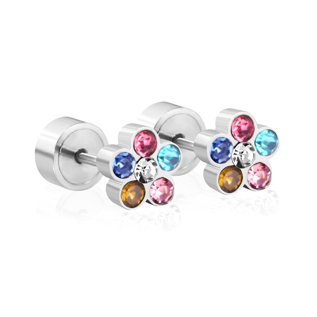 with Diamond Stud Earrings, Simple and Advanced Butterfly Love, Flower Pat Plug Stud Earrings, Female