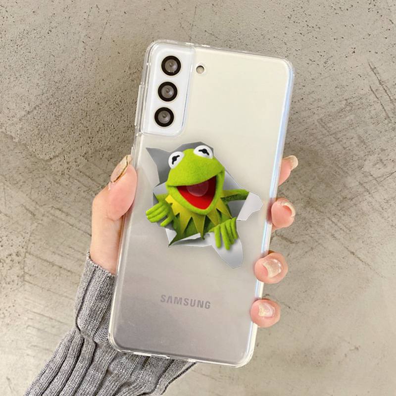 kermit the frog Phone Case for Samsung S20 S10 lite S21 plus S7 edge S8 S9 S10 S20 S22 plus ultra Clear Case