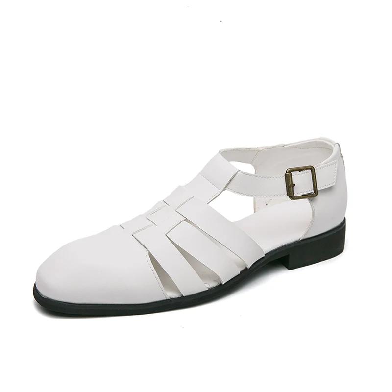 Fashion Summer Classic Hollow Sandals Breathable Men's Lightweight Flat Shoes Commuter Men's Work Shoes Anti Slip Wear Resistant Soles