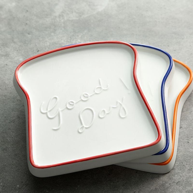 1 шт. Керамическая тарелка для завтрака и десерта в форме хлеба, тостовые тарелки, салатница, поднос для фруктов и закусок, бытовая посуда, обеденная тарелка, посуда