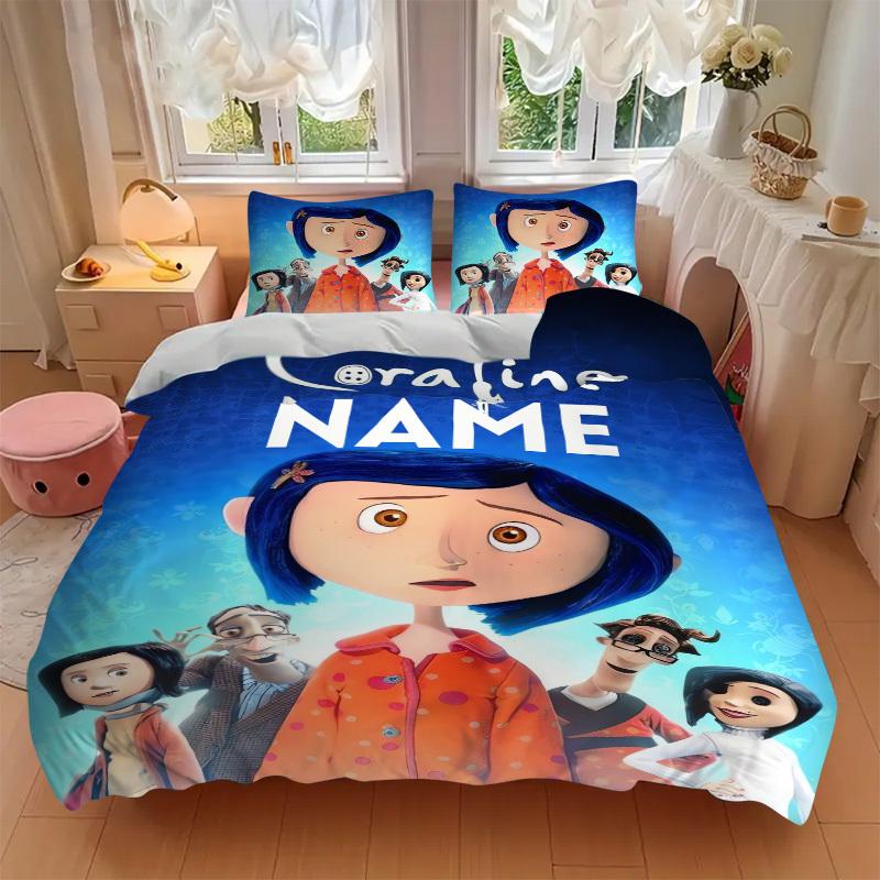 Coraline: A Nighttime Story Bedding Set 3 Piece Comforter Cover Gift for Bedroom,Includes No Insertsjt071