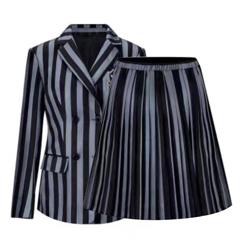 In-Stock: Wednesday Addams Black Dress Halloween Cosplay Costume