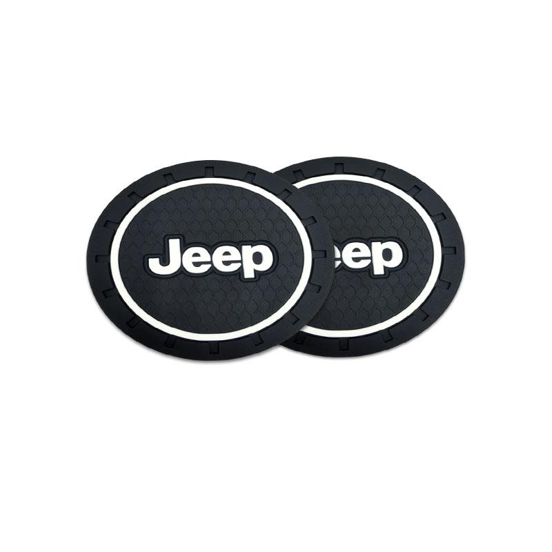 1/2pc Car Heat-resisting Coaster Silica Gel Water Cup Slot Dirt Pad For Jeep Wrangler Grand Cherokee Renegade Tyre Stem Air Caps