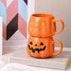 Halloween Decoration Hand-Painted Pumpkin Ghost Mug 400ML Halloween Pumpkin Cup Cute Pumpkin Ceramic Mug Halloween Party Gifts
