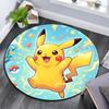 Pikachu,Round Area Rug,Carpet Rug for Living Room Bedroom Sofa Playroom Decor,Non-slip Floor Mat