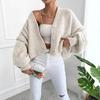 Knitted Cardigan Women's Loose V-neck Lantern Sleeve Sweater