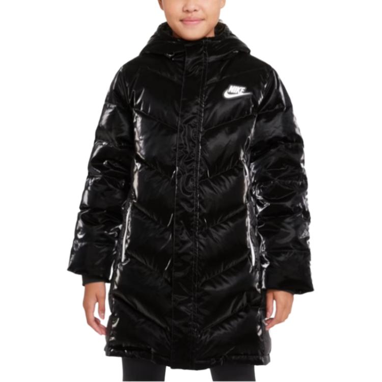 Nike Пуховик Удобный Теплый Мягкий Детские Куртки Черный DO5199-010