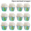 Little Mermaid Happy Birthday Cake Topper Mermaid Party Cupcake Toppers Girl Baby Shower Kids Birthday Party Wedding Decoration