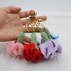 Korean-Style Pearl Chain Crochet Carnation Keychain - Mother's Day Gift Accessory