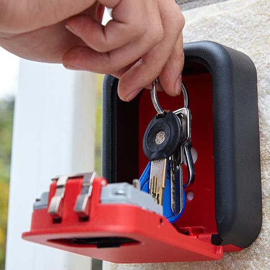 1 комплект ящика с замком для ключей, большая вместимость, высокая прочность, хорошая безопасность, небьющийся 4-значный кодовый замок с паролем, сейф для дома