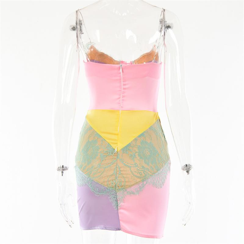 Элегантное облегающее сексуальное женское платье для женщин, летние кружевные лоскутные мини-платья для вечеринок, женский халат Femme Ladies Vestidos Mujer