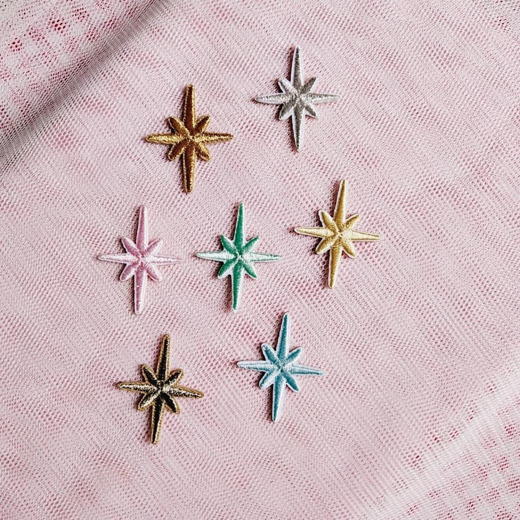 Multicolor Six-Pointed Star Embroidery Patch for DIY Bags, Shoes, and Clothing