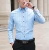 Осенне-зимние мужские рубашки с длинными рукавами, облегающие, против морщин, эластичные мужские рубашки без утюга