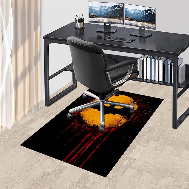Batman,Grunge Office Carpet Chair Mats, Home Decor Dormitory Floor Protector With Anti-Skid Backing, Large Area Coverage, Christmas Decorati