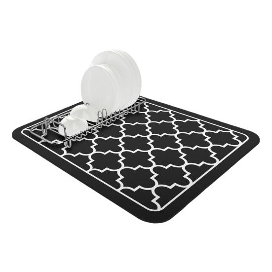 Коврик для сушки посуды Большой абсорбирующий коврик для сушки посуды для кухонной стойки Многофункциональный кофе-ванная комната