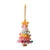 Knitted Christmas Tree Ornaments Mini Crochet Christmas Tree Hanging Pendant with Gold Jingle Bell for Holiday Home Party Decoration