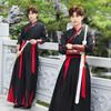 Black Plus Size Men's Crane Hanfu Set: Autumn/Winter Swordsman Scholar Outfit