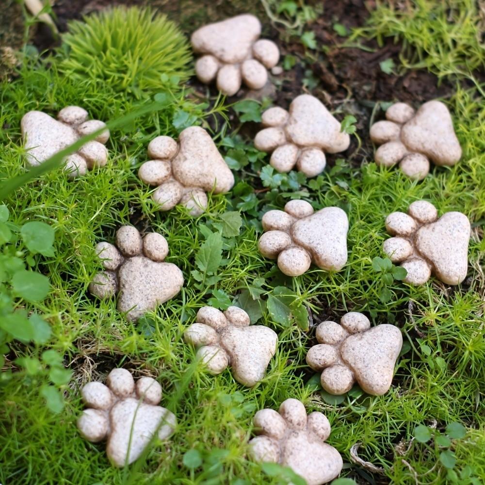 20pcs Landscaping Flowerpot Decoration Resin Cat Claw Ornaments Cat Paw Stepping Stones Pathways