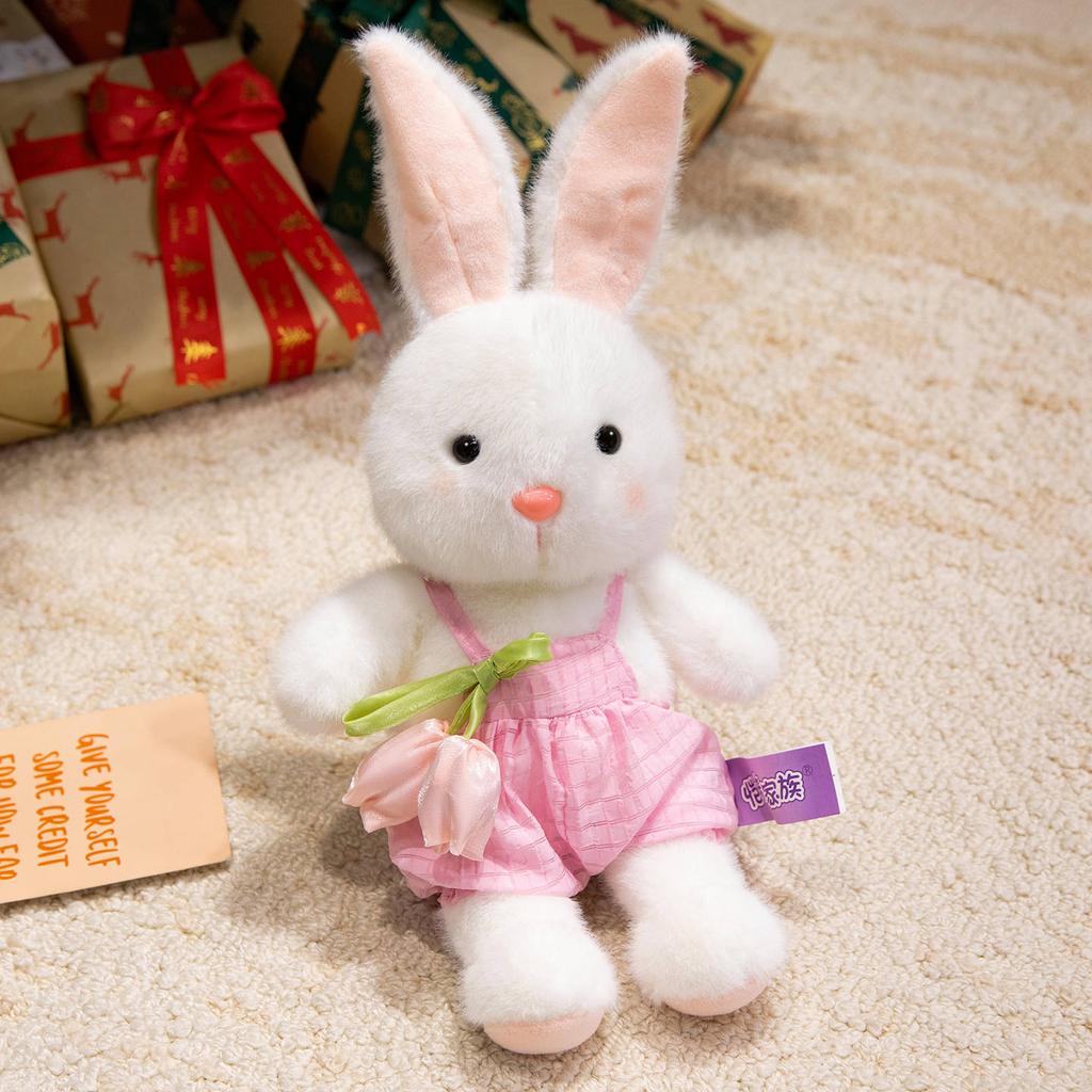 Мультяшный цветок тюльпана, одетый кролик, милый плюшевый кролик, игрушки, кавайная мягкая подушка, декор для офиса, кукла для комфорта младенца, детский подарок