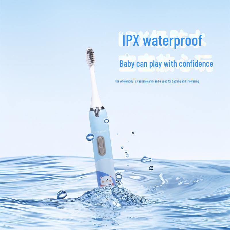 Детская электрическая зубная щетка Sonic: Вибрирующий, вращающийся мультяшный дизайн для яркой улыбки