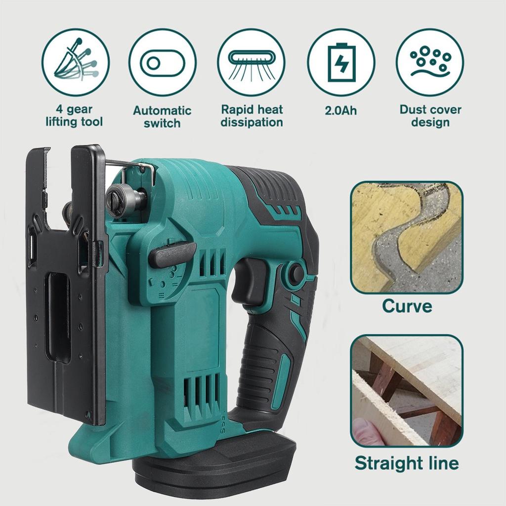 65 мм, 2900 об/мин, 18 В, бесщеточный электрический лобзик, регулируемый деревообрабатывающий электроинструмент для батареи 18 В