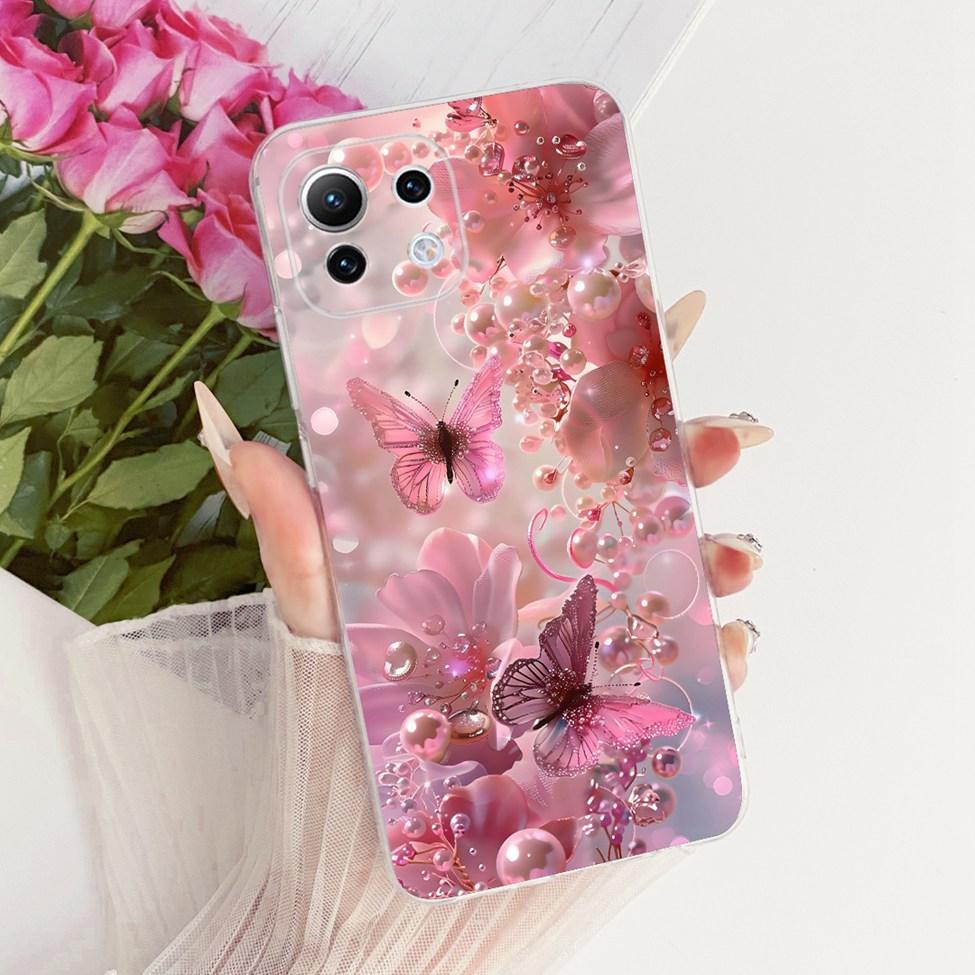 Clear Casing For Xiaomi Mi 11 Lite 4G Cover For Xiaomi Mi 11 Lite 5G Case Cute Cat Fashion Butterfly Funny Painted