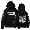 Japanese Anime Attack On Titan Hoodie Men Casual Harajuku Autumn Winter Fashion Streetwear Y2K Pullover Fleece Sweatshirts
