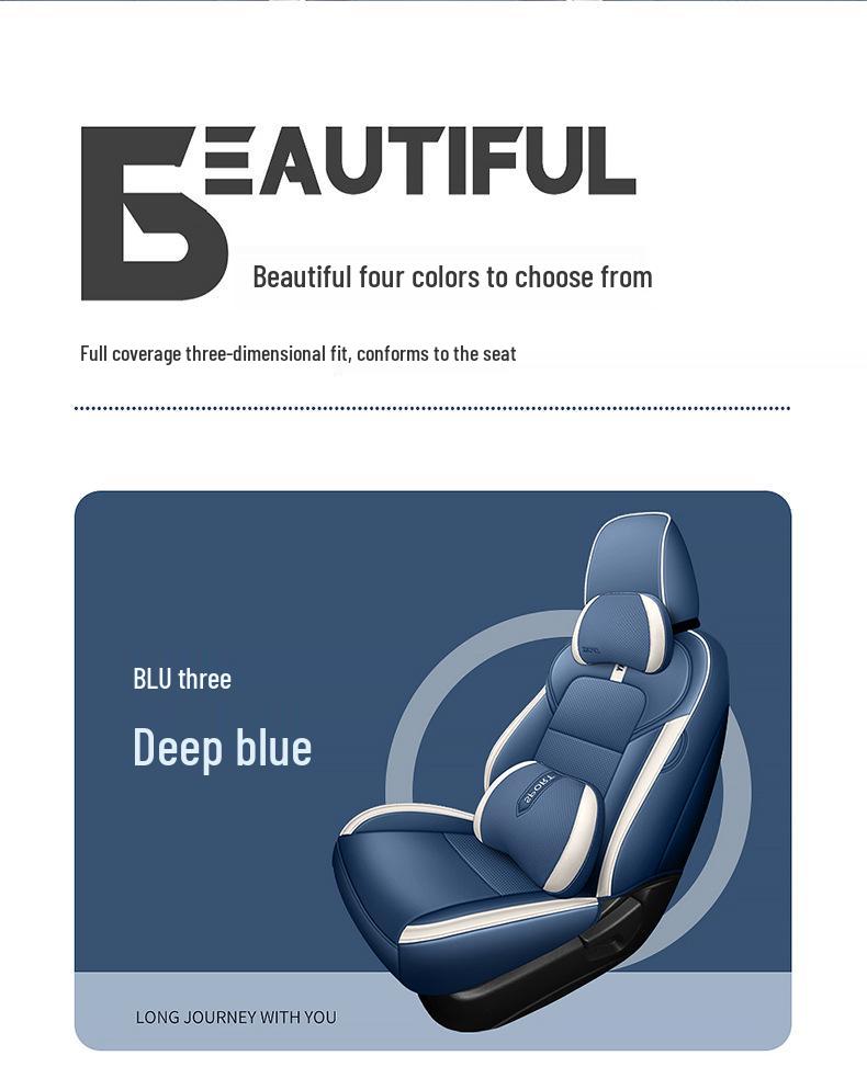 Sylphy 5-Seater Leather Seat Cover: All-Season Full Surround Cushion