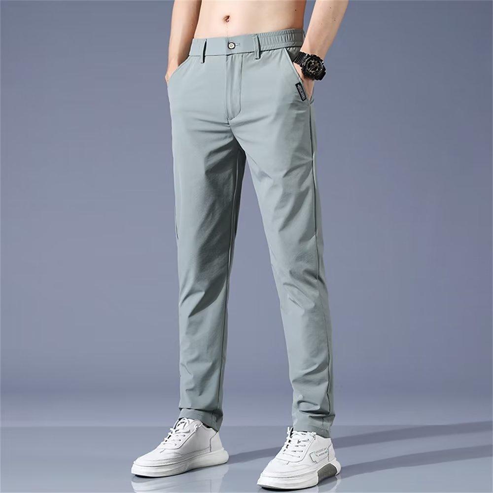 Мужские повседневные брюки Four Seasons, летние облегающие мужские брюки больших размеров, узкие брюки, модные прямые брюки