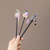 Retro Chinese Style Hairpin For Women Elegant Wooden Flower Tassel Hair Stick Vintage Jewelry Hair Accessory Girls Hairpins
