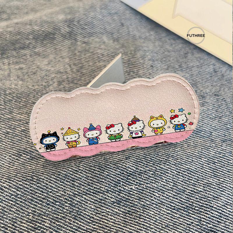 Hello Kitty Portable Folding Stand - Mini Metal Leather Sticker for Students and Women