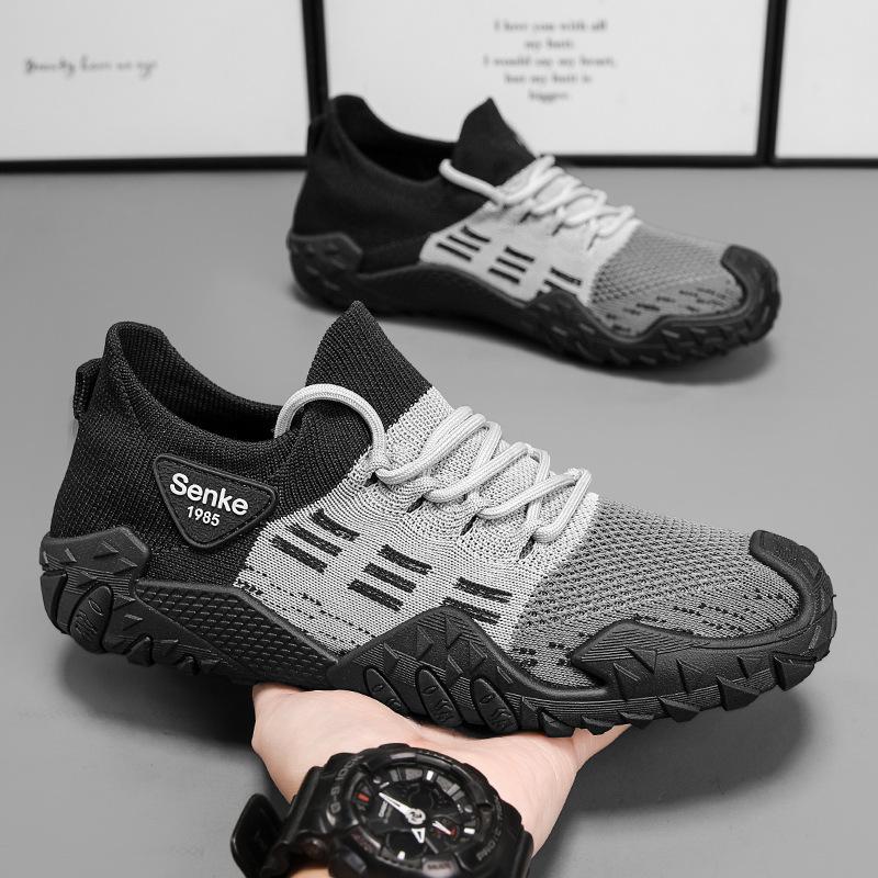 Summer breathable thin fly-woven men's casual versatile men's shoes lightweight non-slip running sports mesh shoes men