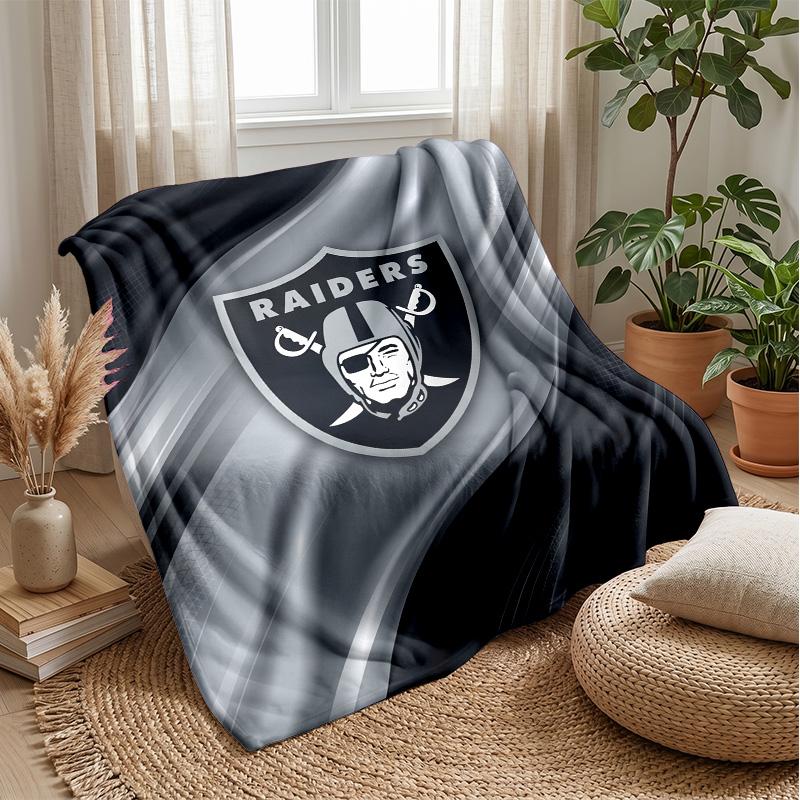 Las Vegas Raiders Flannel Fleece Blanket Cozy Warm Throw Blanket For Couch Bed Travel All Season Use