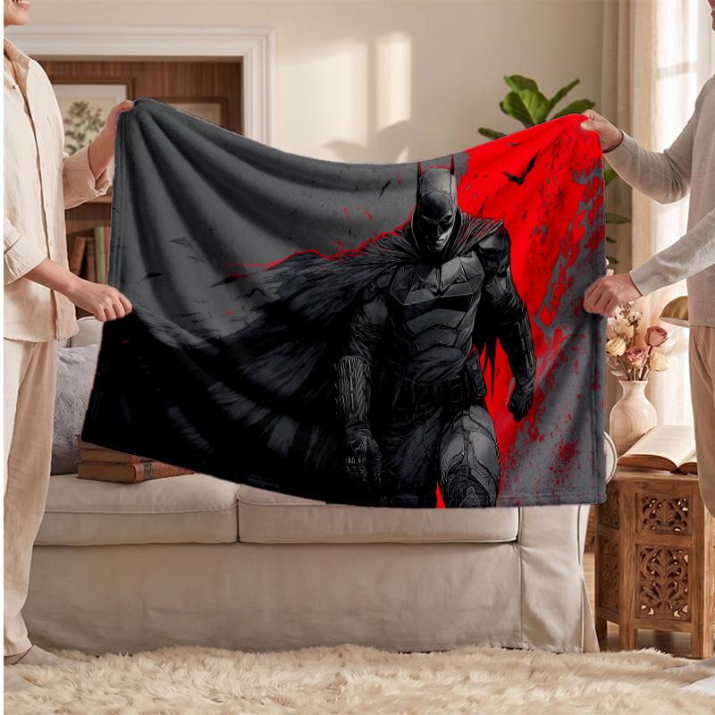 Batman Printed Flannel Blanket, Skin Friendly Warm Throw for Indoor Couch Bed Daily Use