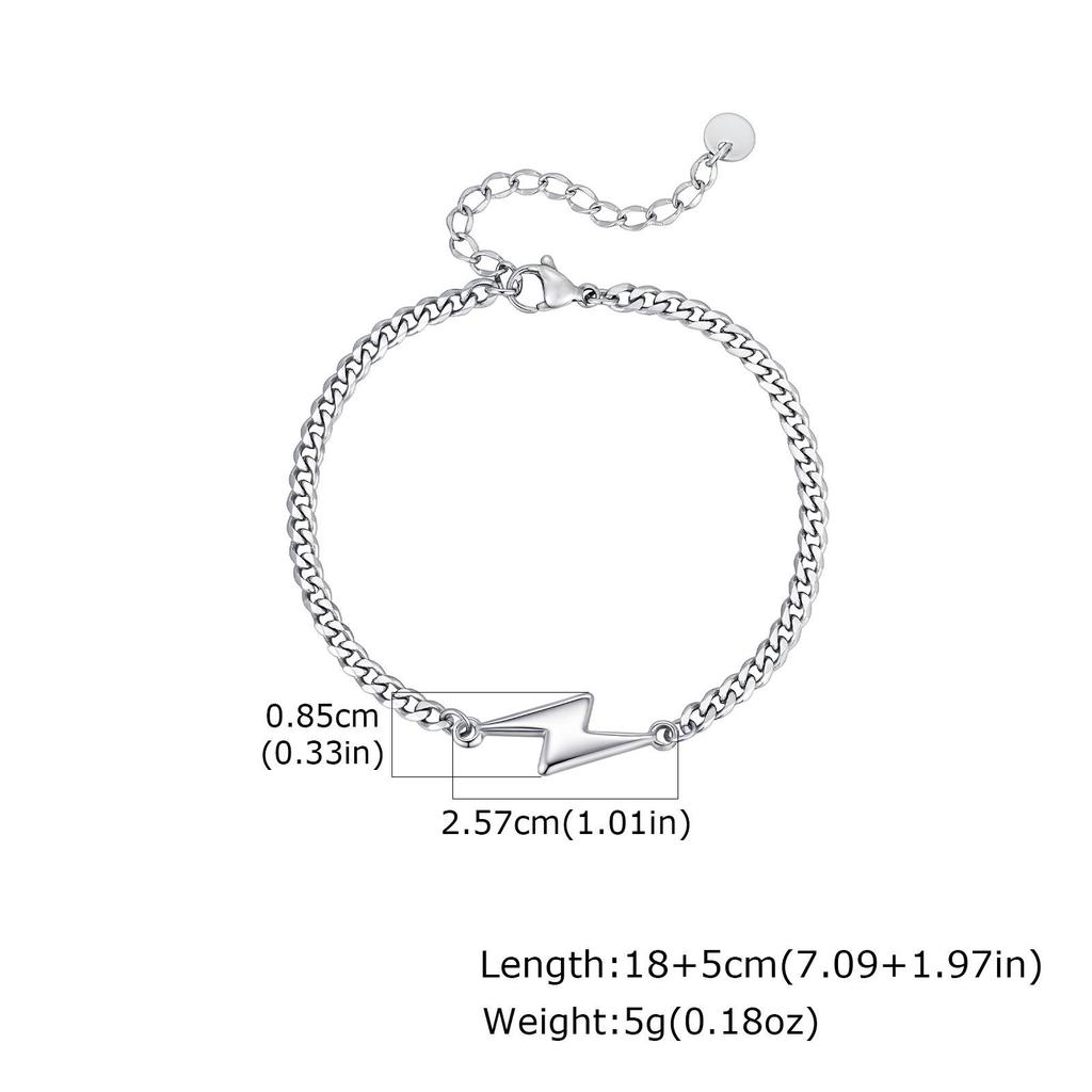 Минималистичный парный браслет из нержавеющей стали в форме молнии BR-2620