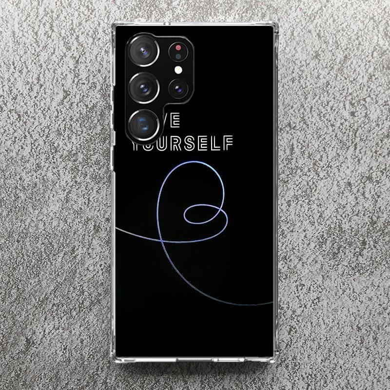 Люби Себя Цветочное Сердце Линия Kpop Чехол Для Телефона Для Samsung Galaxy S25 S24 S23 Ultra S22 Plus S21 S20 FE S10 + S25Ultra S24U Sof