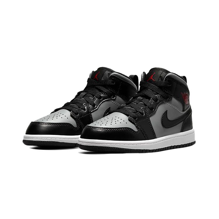 Air Jordan 1 Mid PS Shadow Kids Sneakers Grey Black Particle-Grey 640734-096