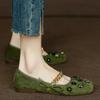Fashion New Square Toe Women's Shoes Flower Decoration Chain Bow Knot Flats for Women Mary Jane Shoes Comfortable Women's Shoes Zapatos