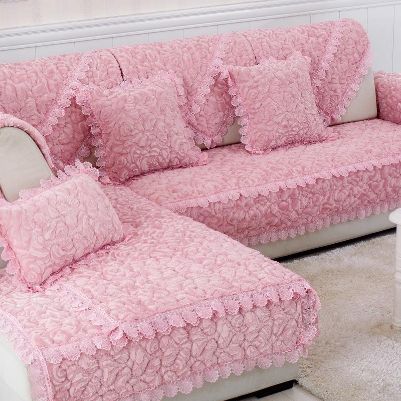 Зимняя подушка для дивана, простой универсальный чехол для дивана, тканевый нескользящий чехол, утолщенная плюшевая универсальная подушка