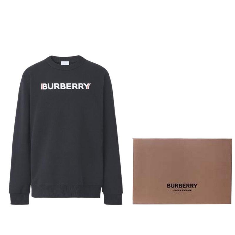 Burberry Хлопковая толстовка с принтом логотипа Черная 80529851