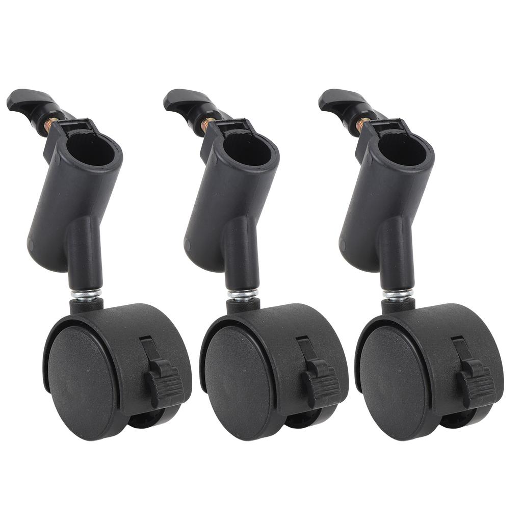 3pcs Light Stand Wheels with Brake 16MM 360 degrees  Rotating Quiet Easy to Install Tripod Swivel Casters for Live