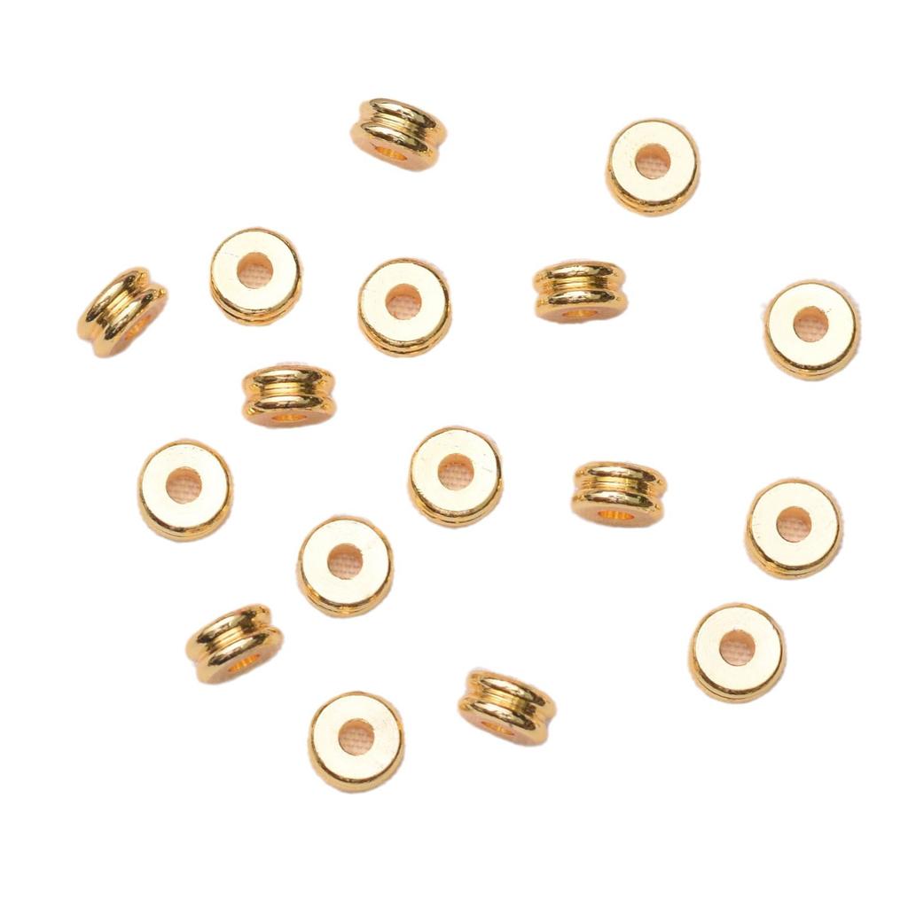 100 шт. 18-каратного золота, двухслойная, сохраняющая цвет, гладкая, разделительная прокладка для бусин, аксессуары для бижутерии ручной работы, разделительная прокладка из бисера