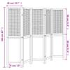 5 Piece Room Divider White Solid Paulownia Wood