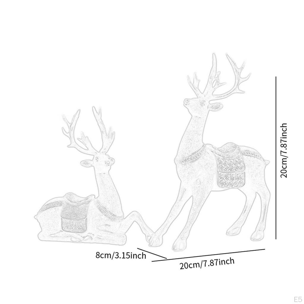 2 штуки фигурок оленей, смоляные статуэтки сидящего и стоящего оленя, скандинавская скульптура, украшения с оленями для