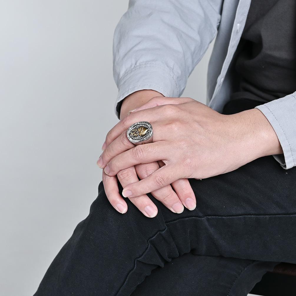 Ретро хип-хоп титановое стальное крестообразное кольцо для мужчин уникальный дизайн в виде сердца, модные украшения для рук, аксессуар