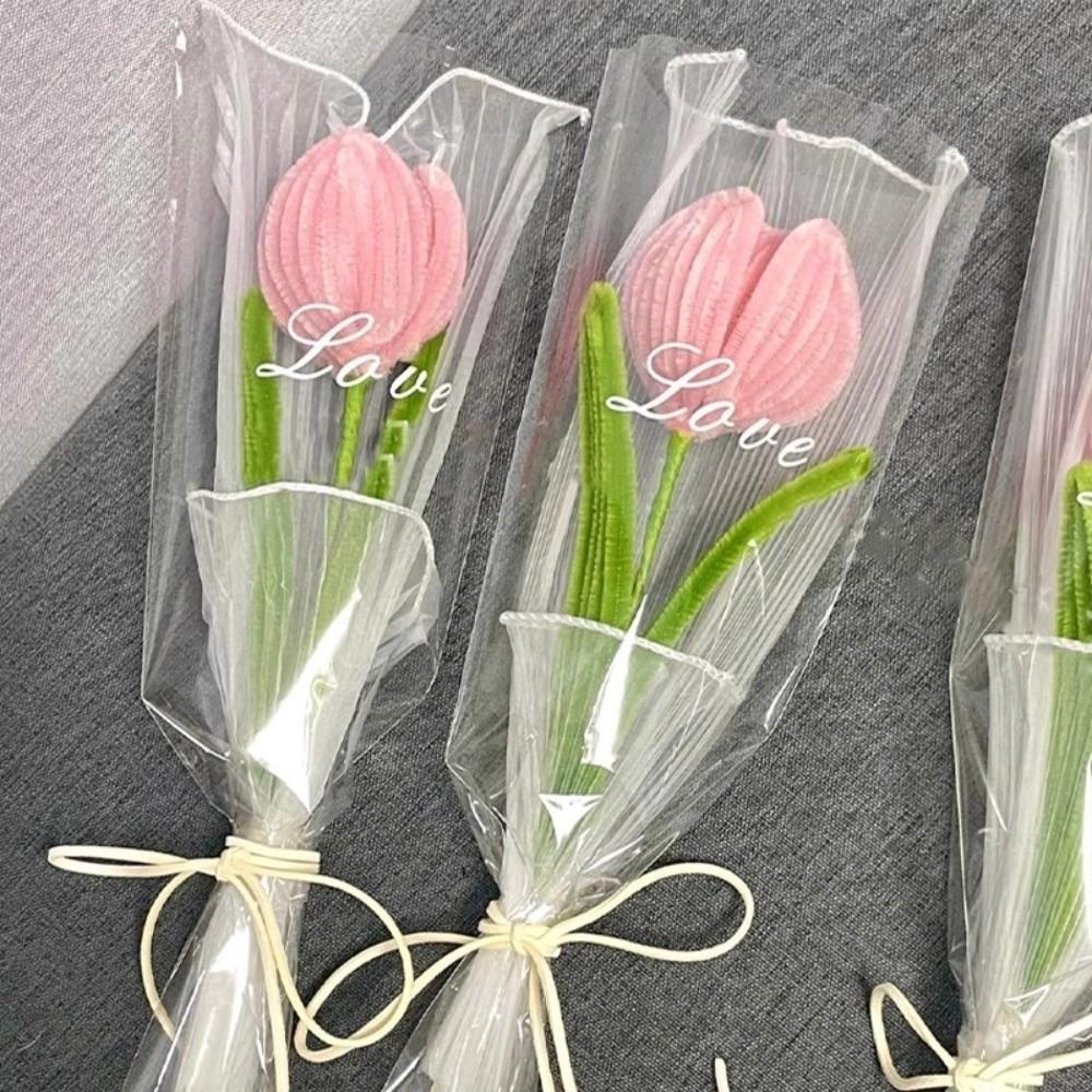 Handmade Tulip Twisting Rod Graduation Gifts Artificial Tulip Flower Sweet Flower Bouquet  Couple