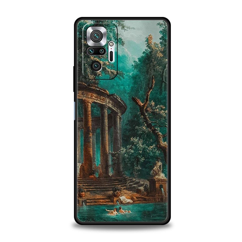 Чехол для телефона с картиной эпохи Возрождения для Xiaomi Redmi Note 14 13 5G 10 11 12 Pro Plus 4G 14C 13C 12C 10C Черный чехол