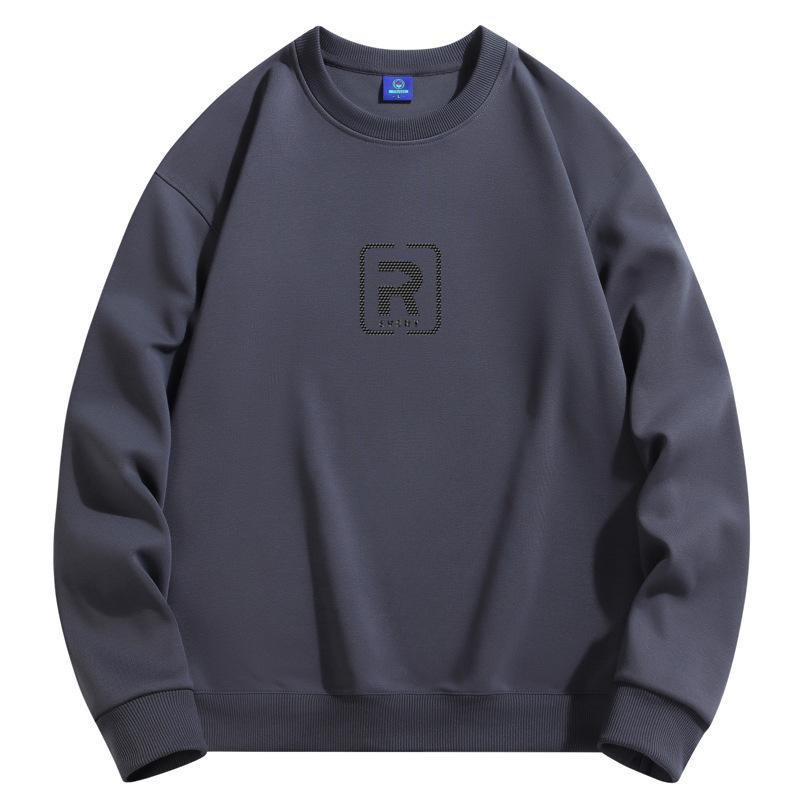 Толстовка мужская с круглым вырезом и узором R, модная повседневная, с длинным рукавом, большого размера 