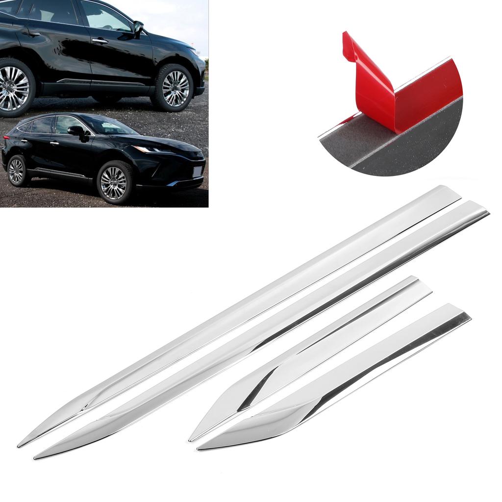 4PCS Car Side Door Body Molding Strips Trim ABS Plating Fit for Harrier Venza XU80 2020 2021