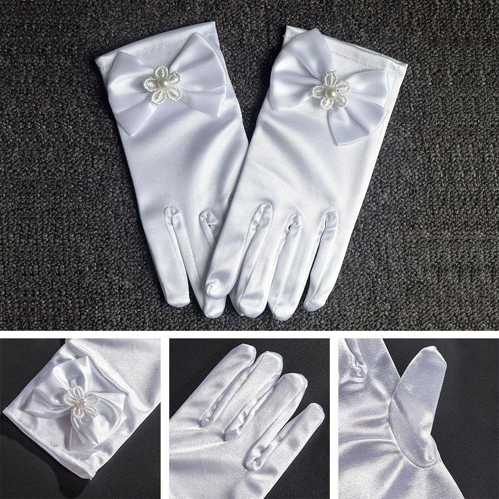 Dance Performance Stage Gloves Full Finger Mittens Wedding Flower Girl's Gloves Princess Gloves